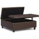 Elliot 40 inch Wide Large Square Coffee Table Storage Ottoman