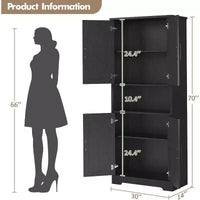 Armoire de rangement haute de 178 cm, buffet de cuisine moderne avec support micro-ondes et étagères réglables, idéale pour la salle à manger, la salle de bain
