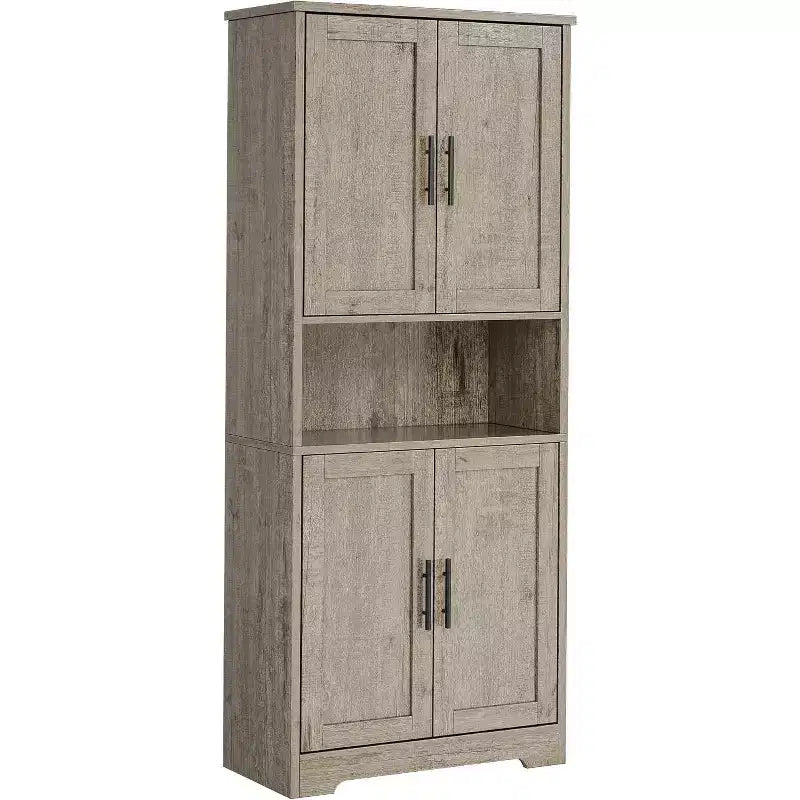 Armoire de rangement haute de 178 cm, buffet de cuisine moderne avec support micro-ondes et étagères réglables, idéale pour la salle à manger, la salle de bain