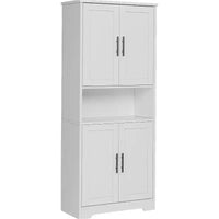 Armoire de rangement haute de 178 cm, buffet de cuisine moderne avec support micro-ondes et étagères réglables, idéale pour la salle à manger, la salle de bain