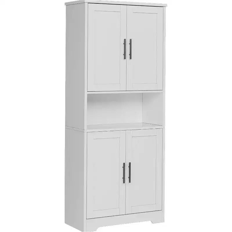 Armoire de rangement haute de 178 cm, buffet de cuisine moderne avec support micro-ondes et étagères réglables, idéale pour la salle à manger, la salle de bain