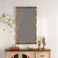 Miroir mural rectangulaire de transition GDFStudio Bin avec motif texturé bambou