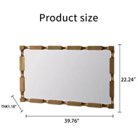 Miroir mural rectangulaire de transition GDFStudio Bin avec motif texturé bambou
