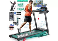 Tapis de course incliné capacité 136 kg, tapis de course pliable 3,75 CV pour la maison, 71 programmes, contrôle via application, 12 km/h, haut-parleur HiFi, absorption des chocs, cadeau sangle de genou