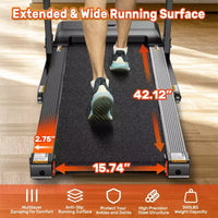 Tapis de course incliné capacité 136 kg, tapis de course pliable 3,75 CV pour la maison, 71 programmes, contrôle via application, 12 km/h, haut-parleur HiFi, absorption des chocs, cadeau sangle de genou