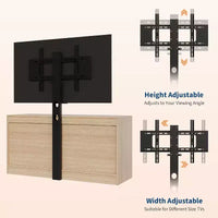 Meuble TV Naturel 6 Tiroirs de 120 cm, Meuble TV en Rotin pour Téléviseurs de 32 à 85 Pouces, pour Salon, Montage Facile