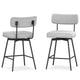 Tabouret de comptoir pivotant moderne contemporain Meredith (lot de 2) en lin polyester