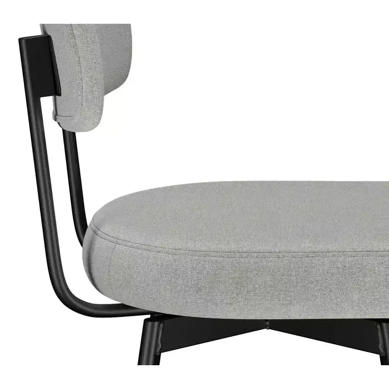 Tabouret de comptoir pivotant moderne contemporain Meredith (lot de 2) en lin polyester