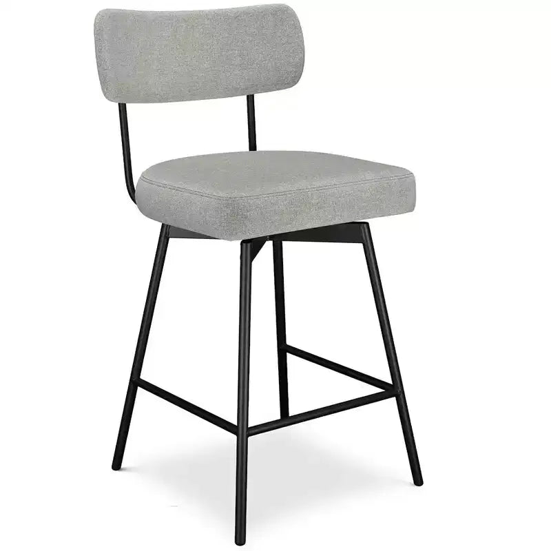 Tabouret de comptoir pivotant moderne contemporain Meredith (lot de 2) en lin polyester