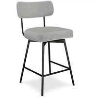 Tabouret de comptoir pivotant moderne contemporain Meredith (lot de 2) en lin polyester