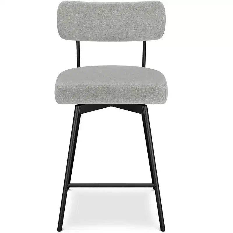 Tabouret de comptoir pivotant moderne contemporain Meredith (lot de 2) en lin polyester