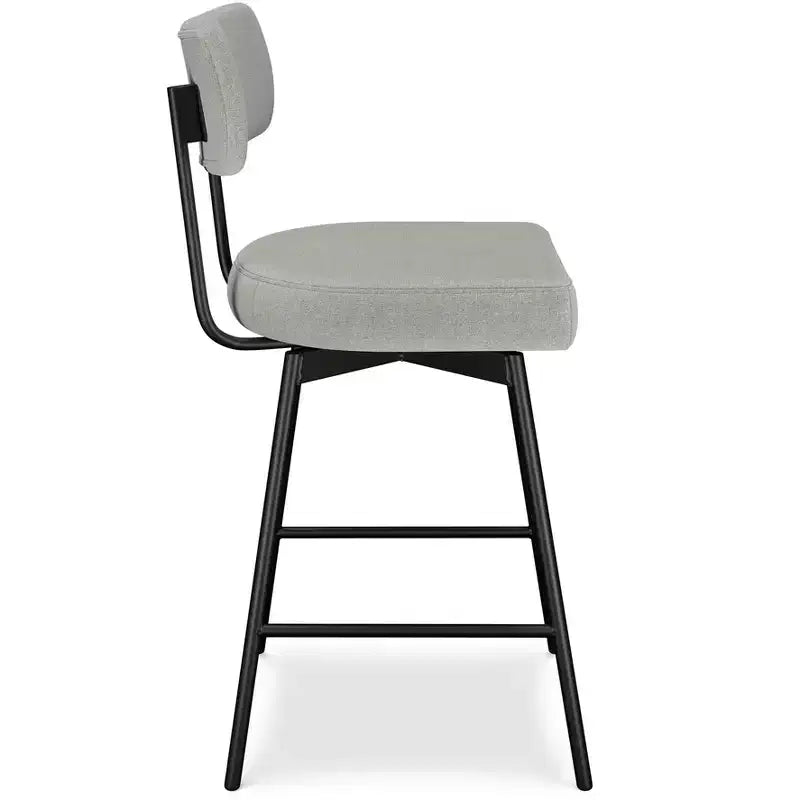 Tabouret de comptoir pivotant moderne contemporain Meredith (lot de 2) en lin polyester