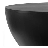 Table basse tambour industrielle moderne Keystone 34 pouces de large en manguier massif, assemblée