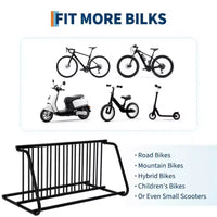 Support à vélos commercial robuste, support de rangement autoportant pour 10 vélos, organisateur en acier pour garage, école, magasin, extérieur, noir