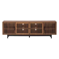 Meuble TV moderne de 78'' pour téléviseurs de 85'', console multimédia, centre de divertissement avec gestion des câbles et charnières à fermeture douce, Noyer - ModernLuxe