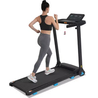 Tapis de course pliable silencieux Whisen 3.0HP, capacité de 136 kg, équipement d'exercice à domicile avec inclinaison, capteurs de fréquence cardiaque - Noir