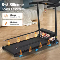 Tapis de course pliable silencieux Whisen 3.0HP, capacité de 136 kg, équipement d'exercice à domicile avec inclinaison, capteurs de fréquence cardiaque - Noir