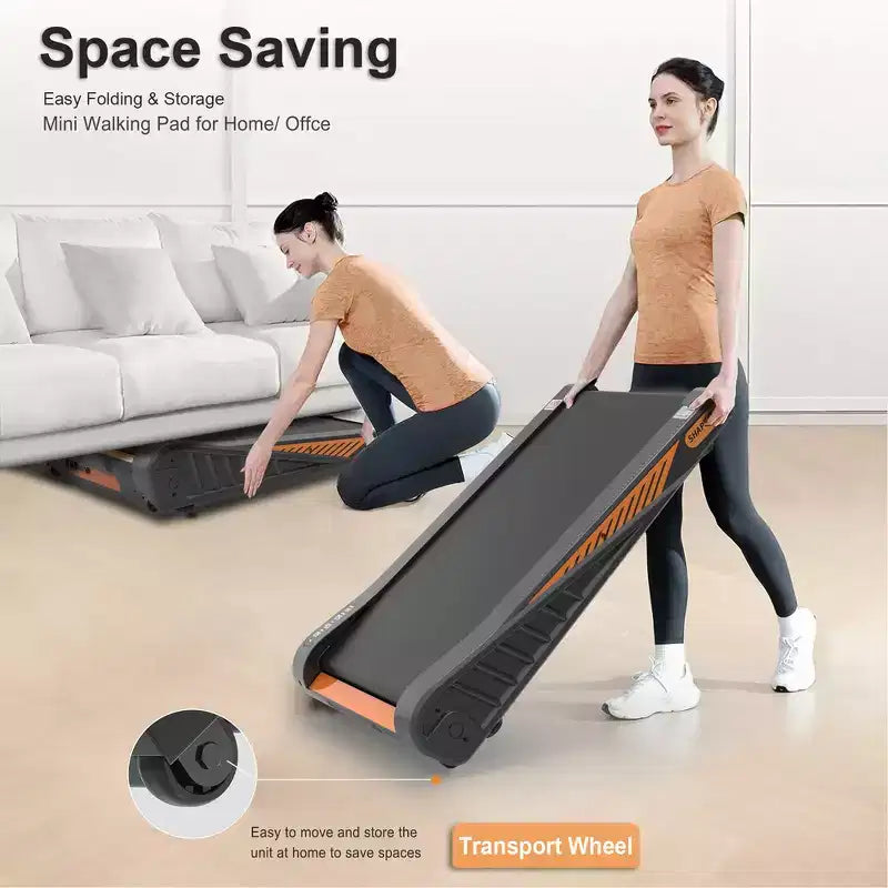 Tapis de course Walking Pad Whisen sous le bureau, appareil d'exercice à domicile avec inclinaison pour petit espace - Noir