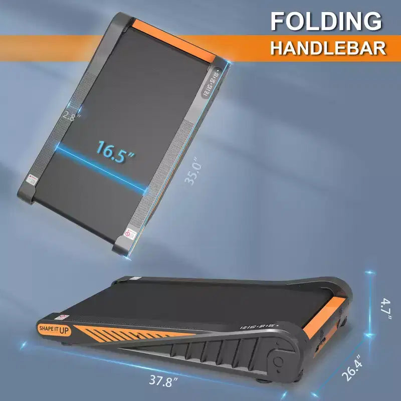 Tapis de course Walking Pad Whisen sous le bureau, appareil d'exercice à domicile avec inclinaison pour petit espace - Noir