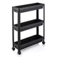 Costway 3-Tier Slim Rolling Storage Cart 2-Pack with Wheels, Detachable Design for Kitchen Black/White