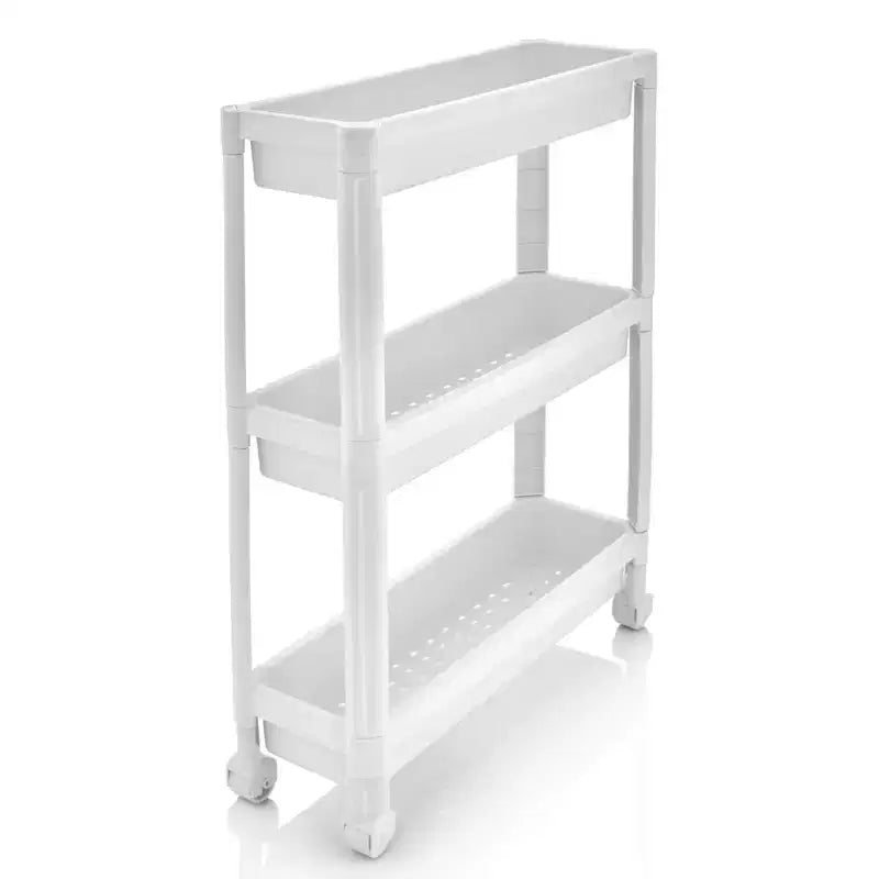 Lot de 2 dessertes roulantes Costway à 3 niveaux, design amovible, avec roulettes, pour cuisine, noir/blanc