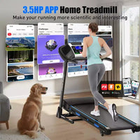 Tapis de course électrique pliable Whisen, machine de course et de marche de 3,5 CV avec inclinaison automatique - Noir
