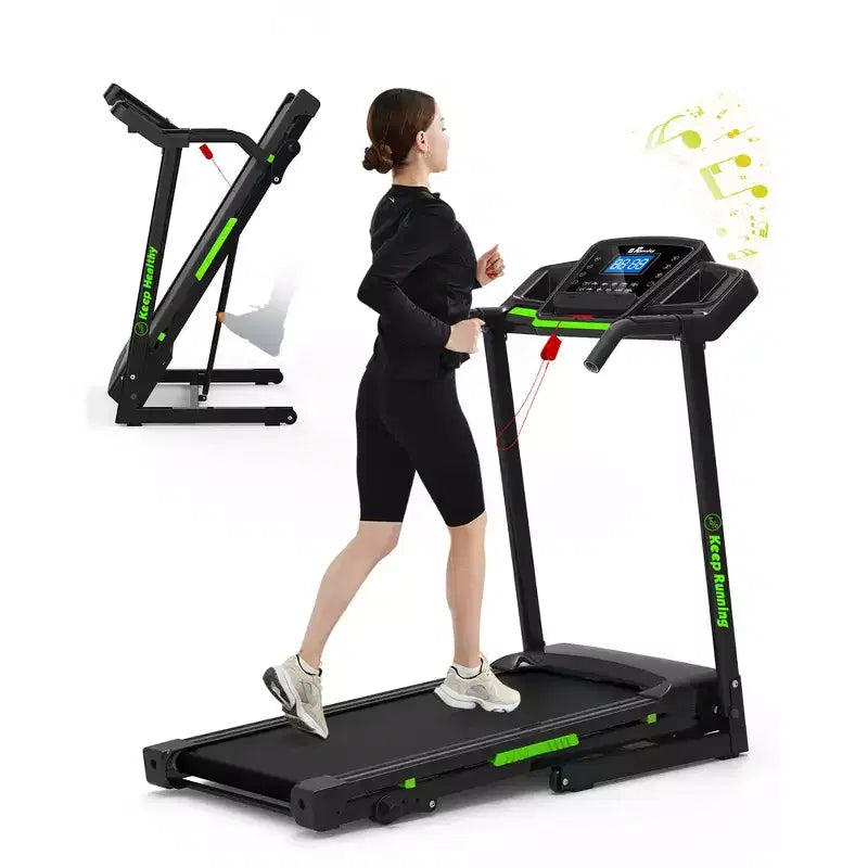 Tapis de course électrique pliable Whisen, machine d'entraînement de 3,5 CV pour la course et la marche avec 12 programmes prédéfinis, inclinaison, commandes de vitesse sur les mains courantes