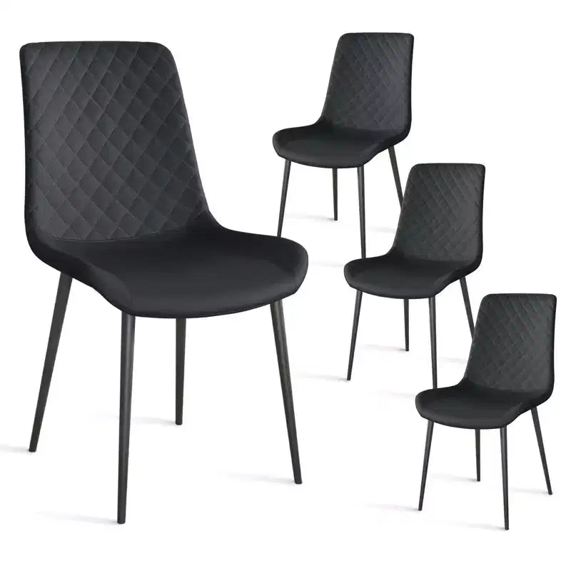 TUYOHW Lot de 2/4 chaises de salle à manger en cuir PU avec pieds en métal, chaises de cuisine et salle à manger imperméables avec pieds résistants aux rayures, capacité de 136 kg