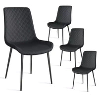 TUYOHW Lot de 2/4 chaises de salle à manger en cuir PU avec pieds en métal, chaises de cuisine et salle à manger imperméables avec pieds résistants aux rayures, capacité de 136 kg