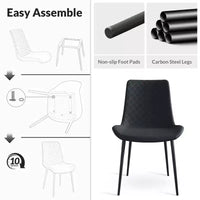 TUYOHW Lot de 2/4 chaises de salle à manger en cuir PU avec pieds en métal, chaises de cuisine et salle à manger imperméables avec pieds résistants aux rayures, capacité de 136 kg