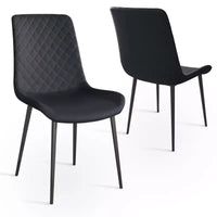 TUYOHW Lot de 2/4 chaises de salle à manger en cuir PU avec pieds en métal, chaises de cuisine et salle à manger imperméables avec pieds résistants aux rayures, capacité de 136 kg