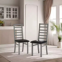 TUYOHW Lot de 2/4 chaises de salle à manger à dossier haut, chaises de cuisine en cuir PU avec pieds en acier, chaises de salle à manger peu encombrantes pour appartement, petits espaces