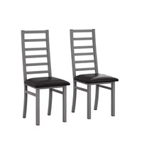 TUYOHW Lot de 2/4 chaises de salle à manger à dossier haut, chaises de cuisine en cuir PU avec pieds en acier, chaises de salle à manger peu encombrantes pour appartement, petits espaces