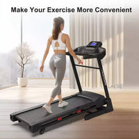 Tapis de course pliable Whisen, machine de course à pied avec 12 programmes prédéfinis, inclinaison – Noir et rouge