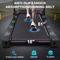 Tapis de course pliable Whisen, machine de course à pied avec 12 programmes prédéfinis, inclinaison – Noir et rouge