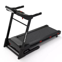 Tapis de course pliable Whisen, machine de course à pied avec 12 programmes prédéfinis, inclinaison – Noir et rouge