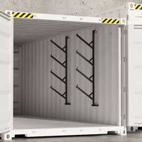 Lot de 2 racks à tuyaux de 4 niveaux robustes pour conteneurs d'expédition, étagères sans perçage, racks suspendus faciles à installer avec une capacité de 180 kg