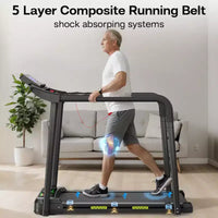 Tapis de marche Whisen pour personnes âgées, machine d'exercice pliable avec conception structurelle stable et sûre - Noir