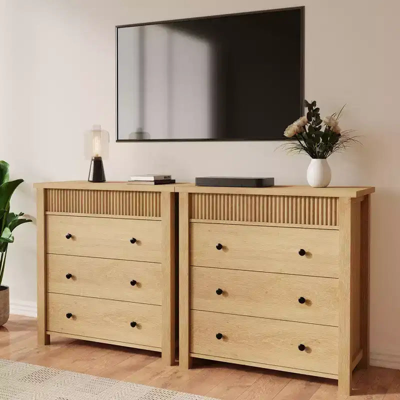 Commode de chambre table de chevet, coffre à tiroirs en bois, table de bout cannelée, organiseur de rangement pour salon, couloir et entrée