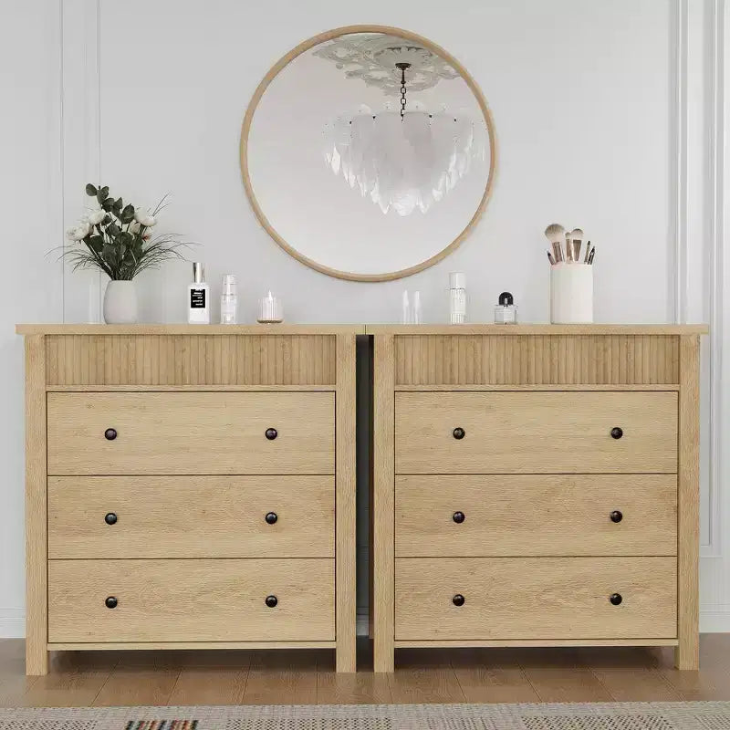 Commode de chambre table de chevet, coffre à tiroirs en bois, table de bout cannelée, organiseur de rangement pour salon, couloir et entrée