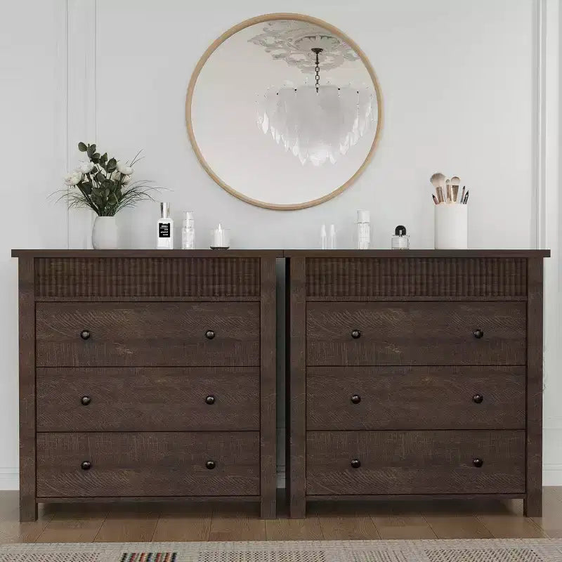 Commode de chambre table de chevet, coffre à tiroirs en bois, table de bout cannelée, organiseur de rangement pour salon, couloir et entrée