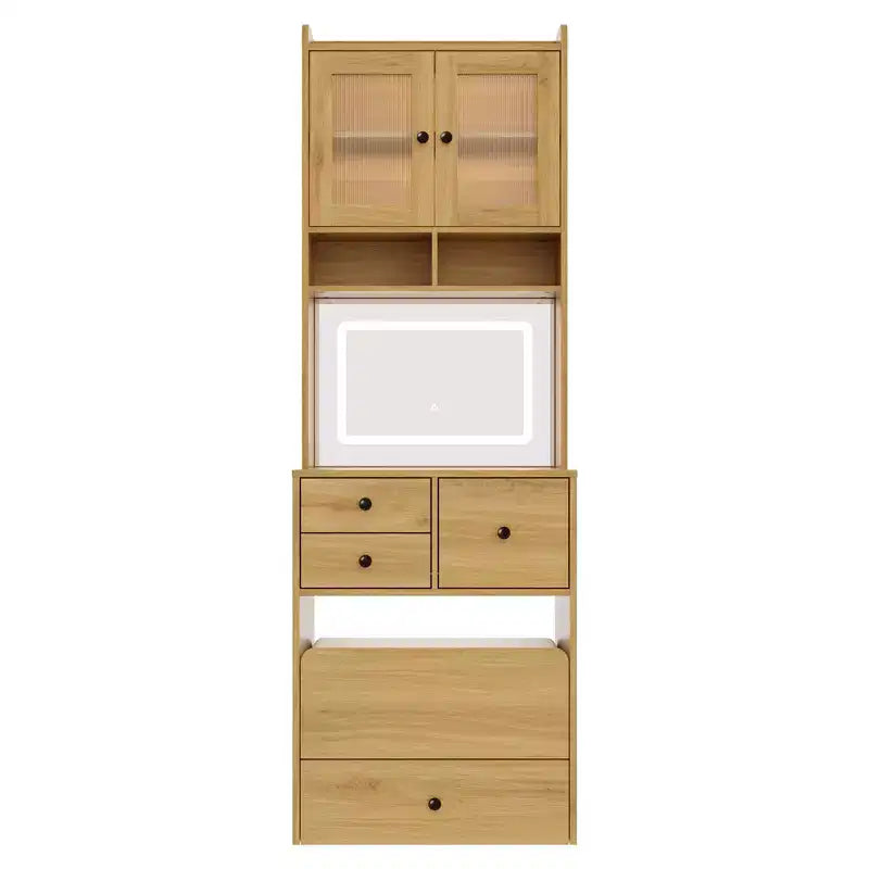 Coiffeuse compacte, bureau de coiffeuse de maquillage avec miroir et lumières, ensemble table de coiffeuse blanc avec station de recharge, petite coiffeuse pour filles et chaise de rangement
