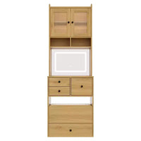 Coiffeuse compacte, bureau de coiffeuse de maquillage avec miroir et lumières, ensemble table de coiffeuse blanc avec station de recharge, petite coiffeuse pour filles et chaise de rangement