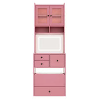 Coiffeuse compacte, bureau de coiffeuse de maquillage avec miroir et lumières, ensemble table de coiffeuse blanc avec station de recharge, petite coiffeuse pour filles et chaise de rangement