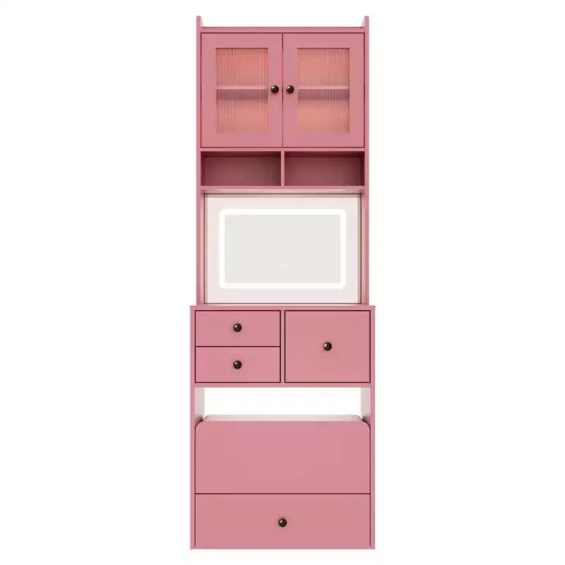 Coiffeuse compacte, bureau de coiffeuse de maquillage avec miroir et lumières, ensemble table de coiffeuse blanc avec station de recharge, petite coiffeuse pour filles et chaise de rangement
