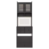 Coiffeuse compacte, bureau de coiffeuse de maquillage avec miroir et lumières, ensemble table de coiffeuse blanc avec station de recharge, petite coiffeuse pour filles et chaise de rangement