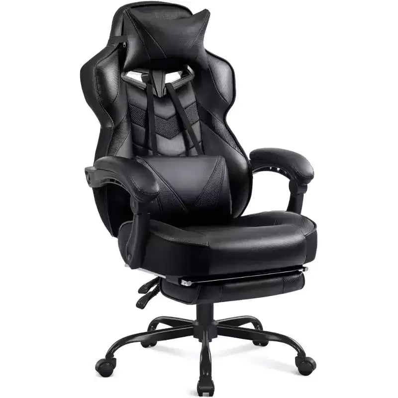 BALHAM TRADE-Chaise de bureau de jeu de luxe avec dossier haut, repose-pieds, support lombaire massant et fonction inclinable