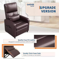 Fauteuil inclinable électrique Acekool, fauteuil inclinable électrique réglable en cuir PU avec port USB, poches latérales, canapé une place ergonomique pour salon, home cinéma