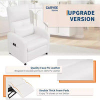 Fauteuil inclinable électrique Acekool, fauteuil inclinable électrique réglable en cuir PU avec port USB, poches latérales, canapé une place ergonomique pour salon, home cinéma