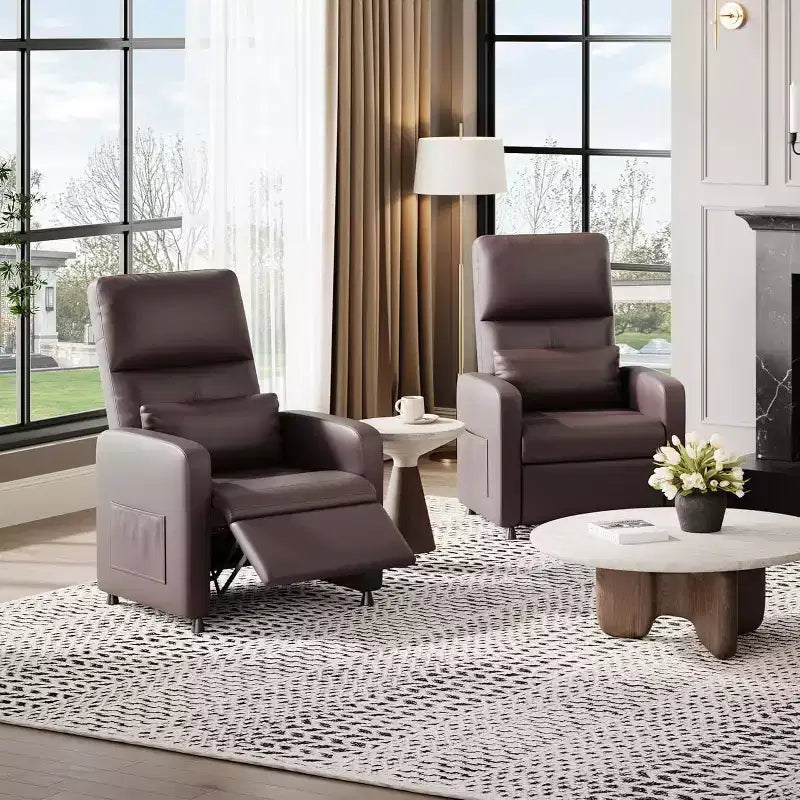 Fauteuil inclinable électrique Acekool, fauteuil inclinable électrique réglable en cuir PU avec port USB, poches latérales, canapé une place ergonomique pour salon, home cinéma